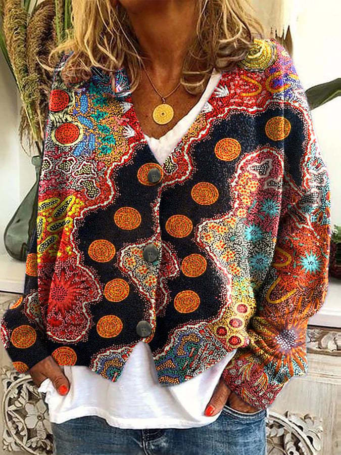 Stylish Christmas Abstract Printing Casual Cloak Sweaters