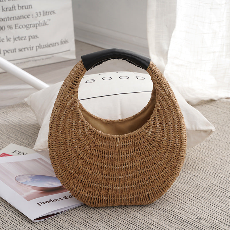 Straw Rattan Woven Hand-woven Storage Jewelry Handbags