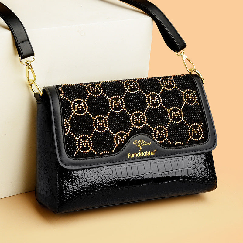 Cool Versatile Durable Women's Fashion Rhinestone Small Square Bags