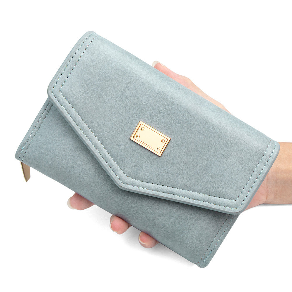Women's Short Fashion Simple Horizontal Zipper Clutch Ladies Wallet