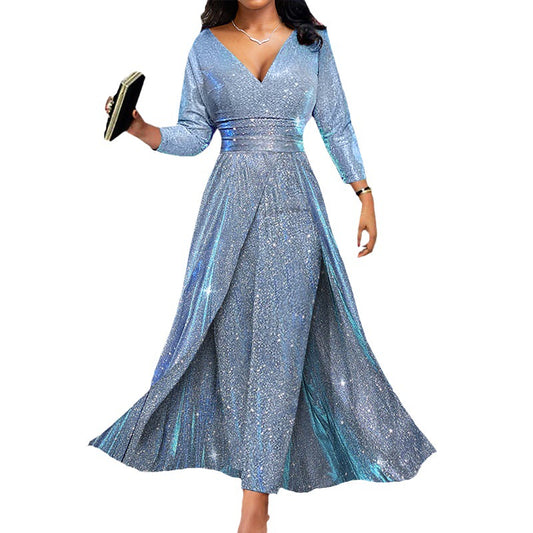 Banquet Dress Double-sided Sequined Large Tube Dresses