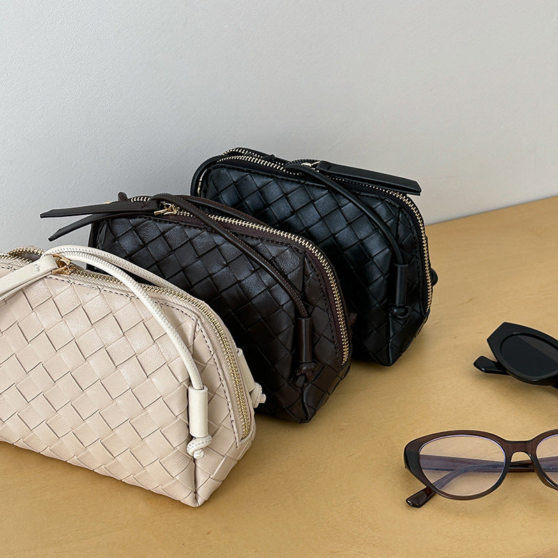 Women's Macaron Color Series Soft Woven Niche Shoulder Bags