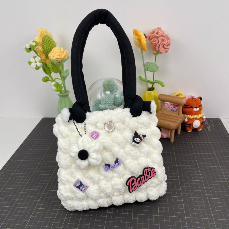 Beaver Hand-woven Cloud Wool Material Cute Women's Handbag