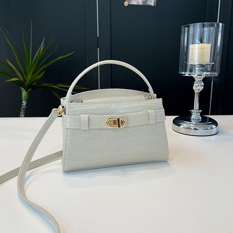 Crocodile Pattern Charles Keith Portable Kelly Female Women's Shoulder Bag