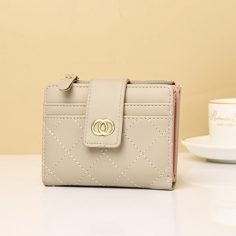 Women's Classic Style Embroidery Thread Short Ladies Wallet