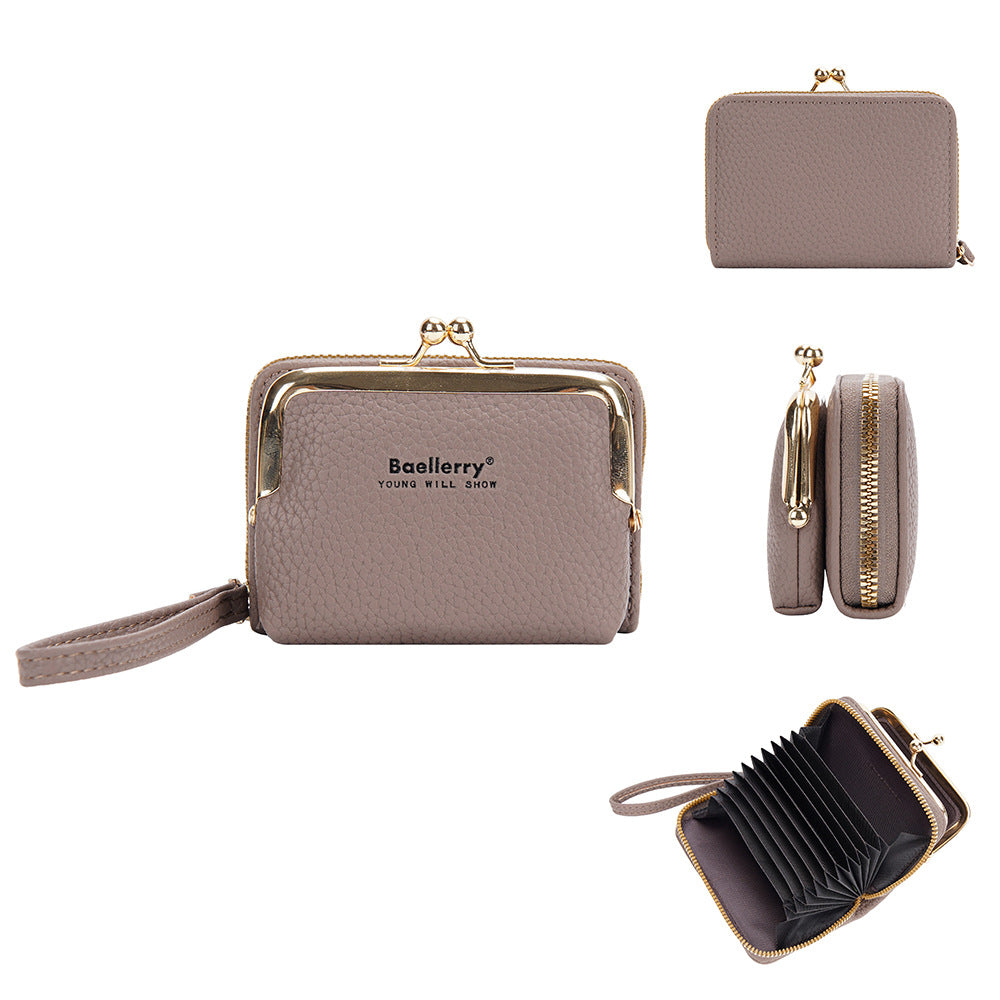 Women's Portable Zipper Expanding Mini Mouth Ladies Wallet