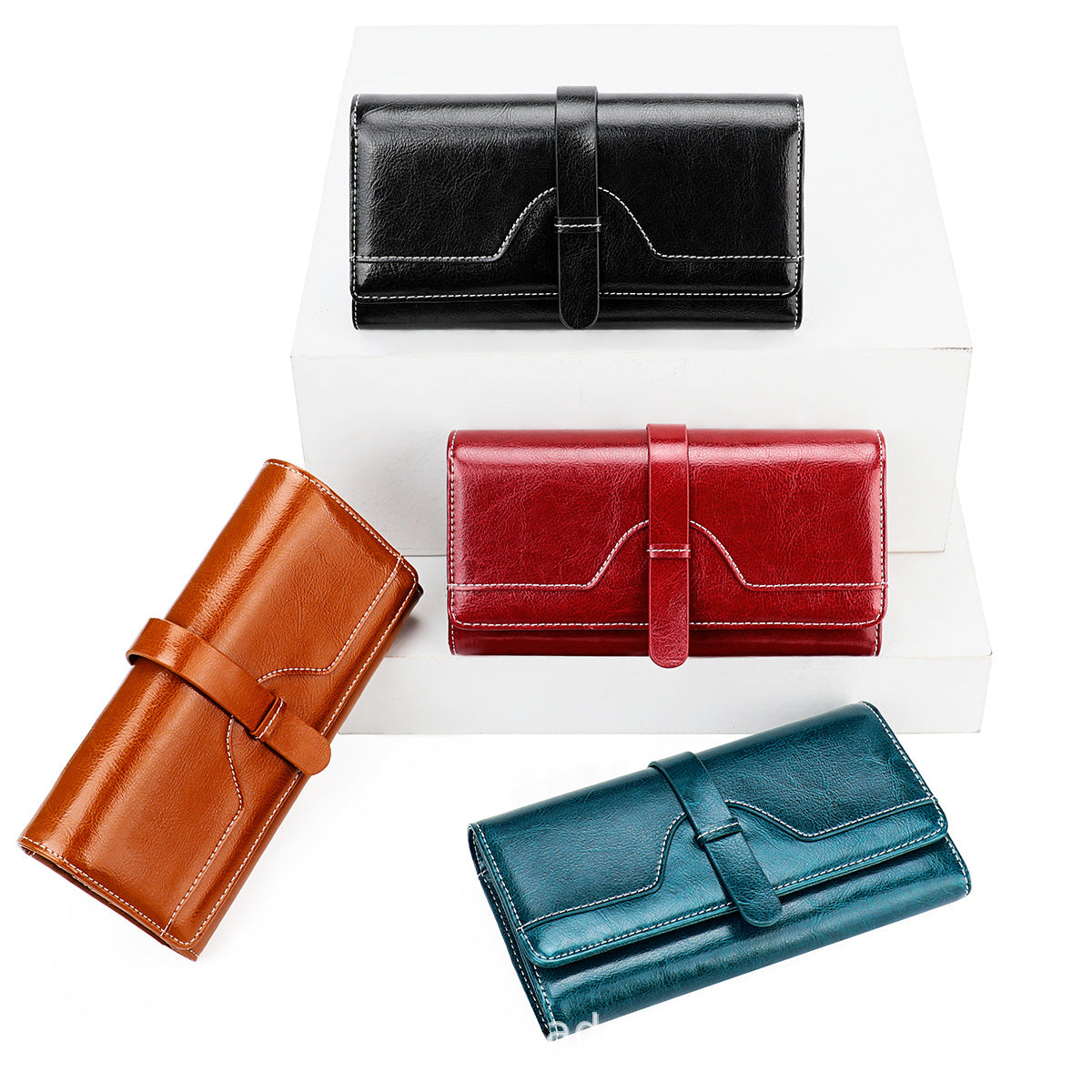 Women's & Men's & Leather Retro Long Cowhide Multiple Card Holder