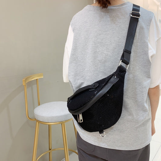 Women's Fashion Pouch Street Sequined Mesh Crossbody Bags