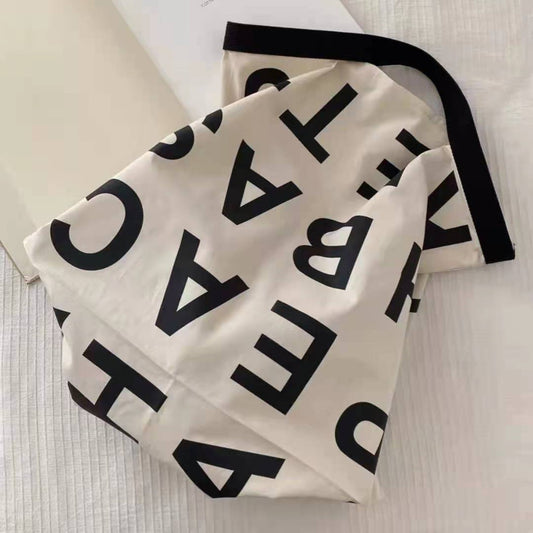 Portable Letters Canvas Female Class Large Bags