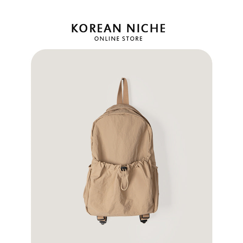 Niche Waterproof Nylon Cloth Drawstring Female Lightweight Backpacks