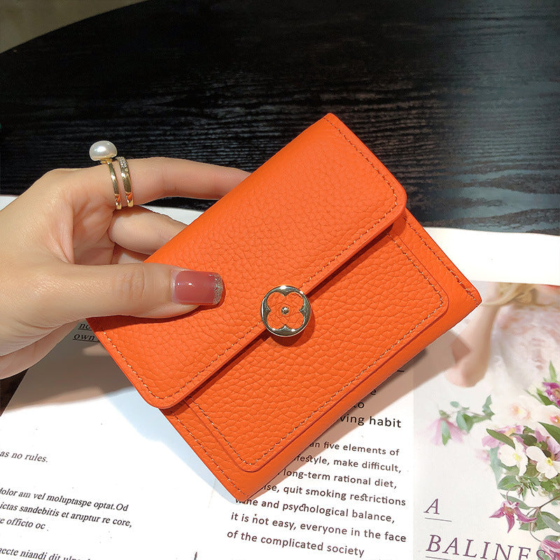 Women's Short Genuine Leather Thin Fashion Certificate Card Holder