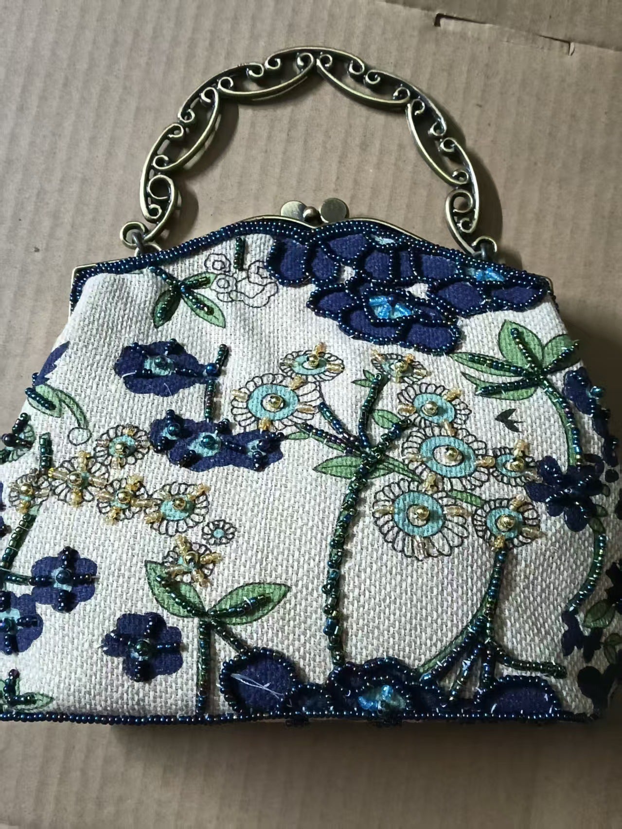 Women's Embroidery Linen Vintage Old Cheongsam Perfect Evening Bags