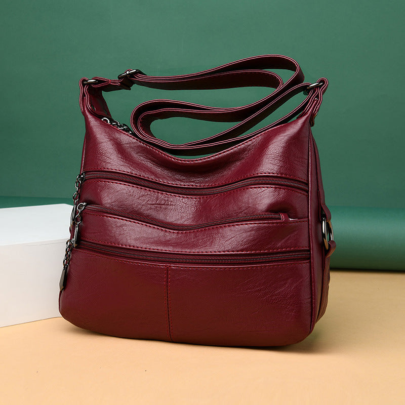 Women's Fashion Mother Large Capacity Soft Leather Crossbody Bags