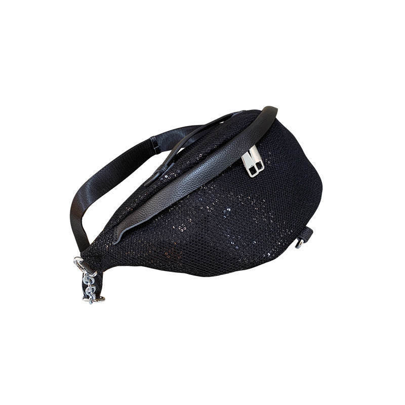 Women's Fashion Pouch Street Sequined Mesh Crossbody Bags