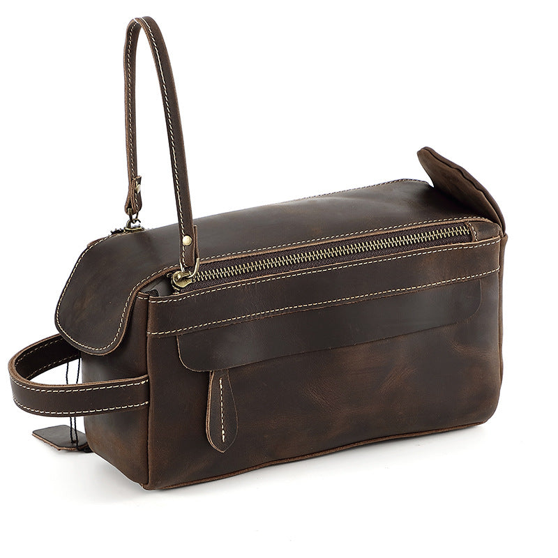 Men's Real Leather Toiletry Storage First Layer Cowhide Clutch Men's Handbags
