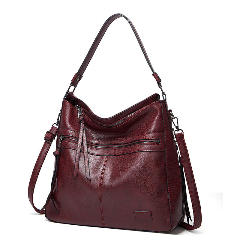 Attractive Women's Beautiful Trendy Double Zipper Shoulder Bags