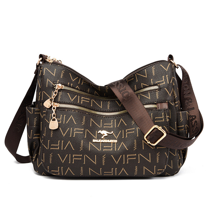 Women's Large Capacity Mother Embossed Multilayer Simplicity Crossbody Bags