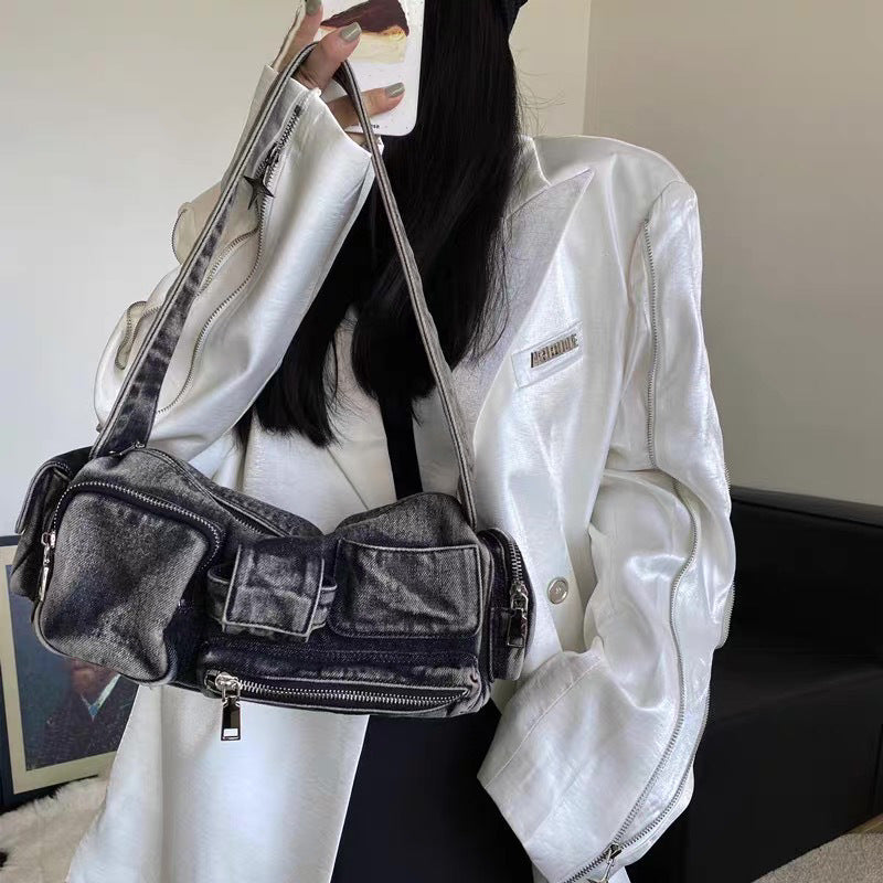 Women's Niche Locomotive Style Underarm Hot Vintage Handbags