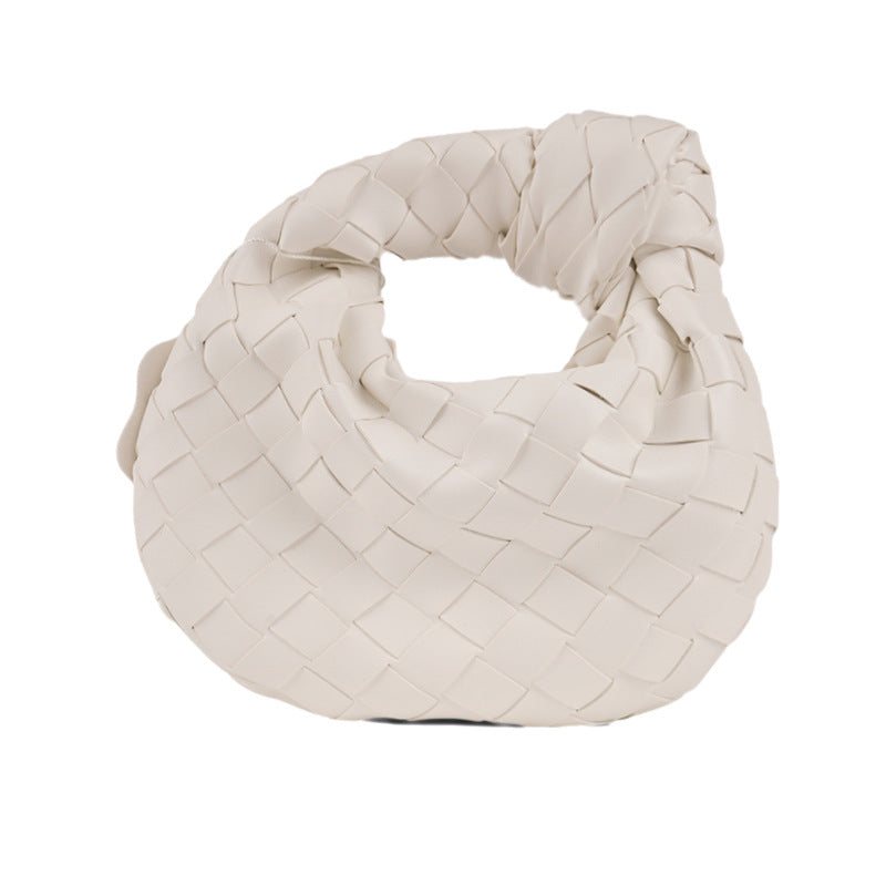 Mini Woven Handmade Croissant Gold Hardware Handbags