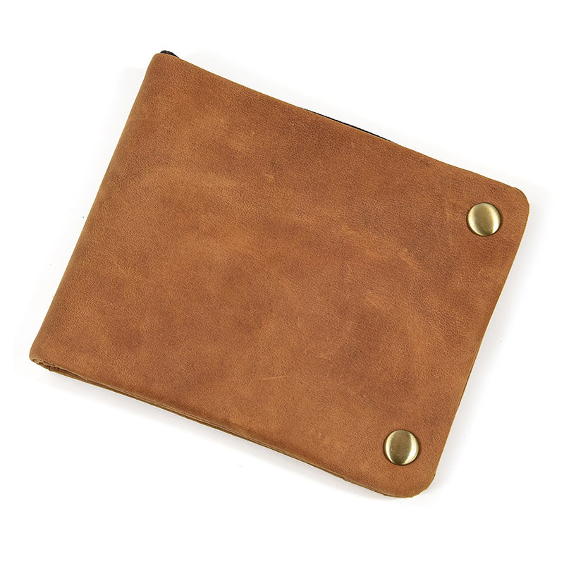 Hot Vintage Crazy Horse Leather Genuine Men's Wallets