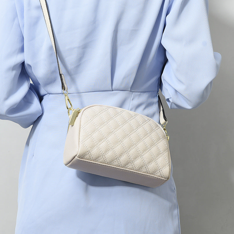 Women's Leather Rhombus Summer Fashion Cowhide Phone Bags