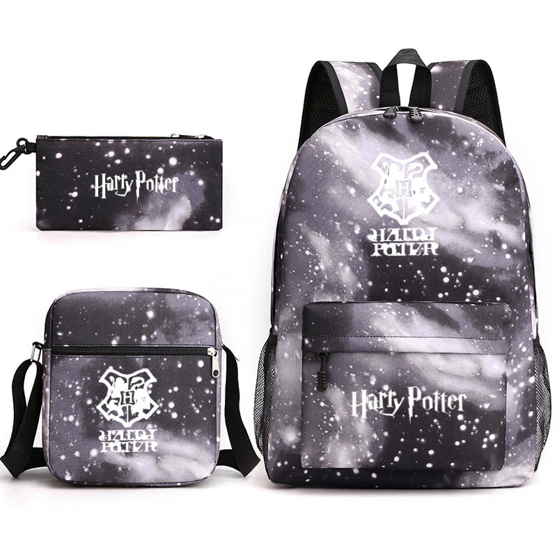 Graceful Harry Potter Pattern Pencil Three-piece Backpacks