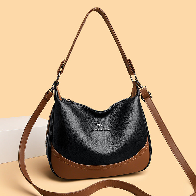 Female Lady Fashion Large Capacity Mom Contrasting Color Bags
