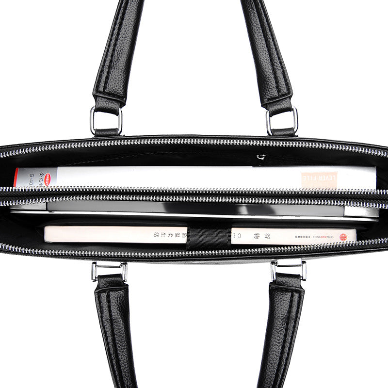 Classic Men's Fashion Soft Trendy Business Men's Handbags