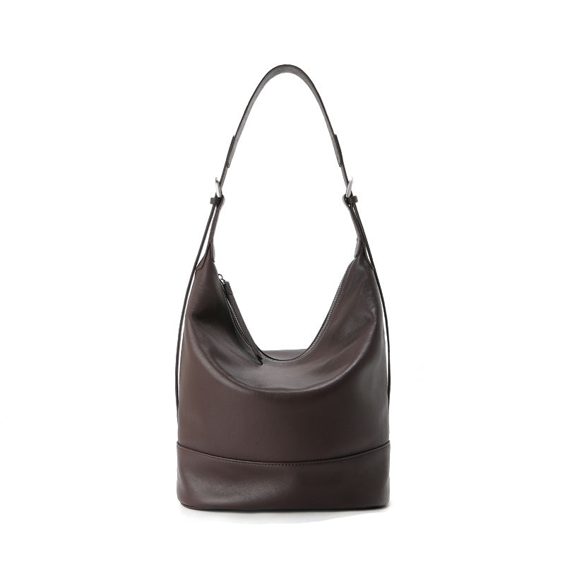 Layer Vegetable Tanning Leather Binaural Large Capacity Totes Commuter Women's Shoulder Bag