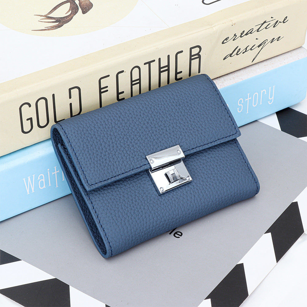 Women's Pure Top Layer Cowhide Short Fashion Ladies Wallets