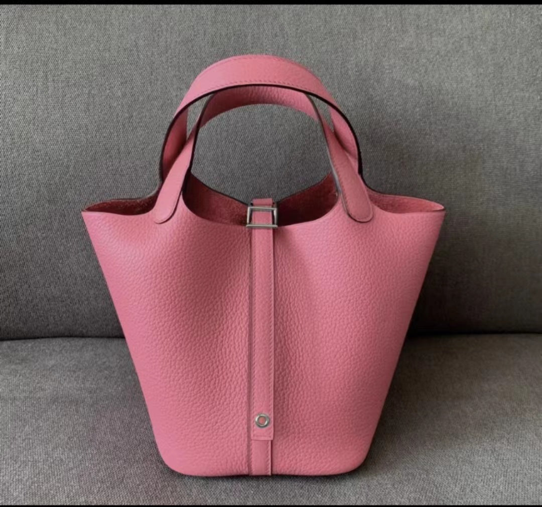 Women's Home Vegetable Basket Hand First Layer Cowhide Bags