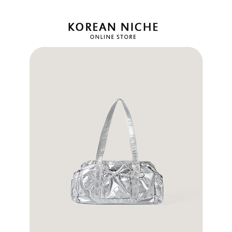 Autumn Niche Solid Color Nylon Portable Shoulder Bags