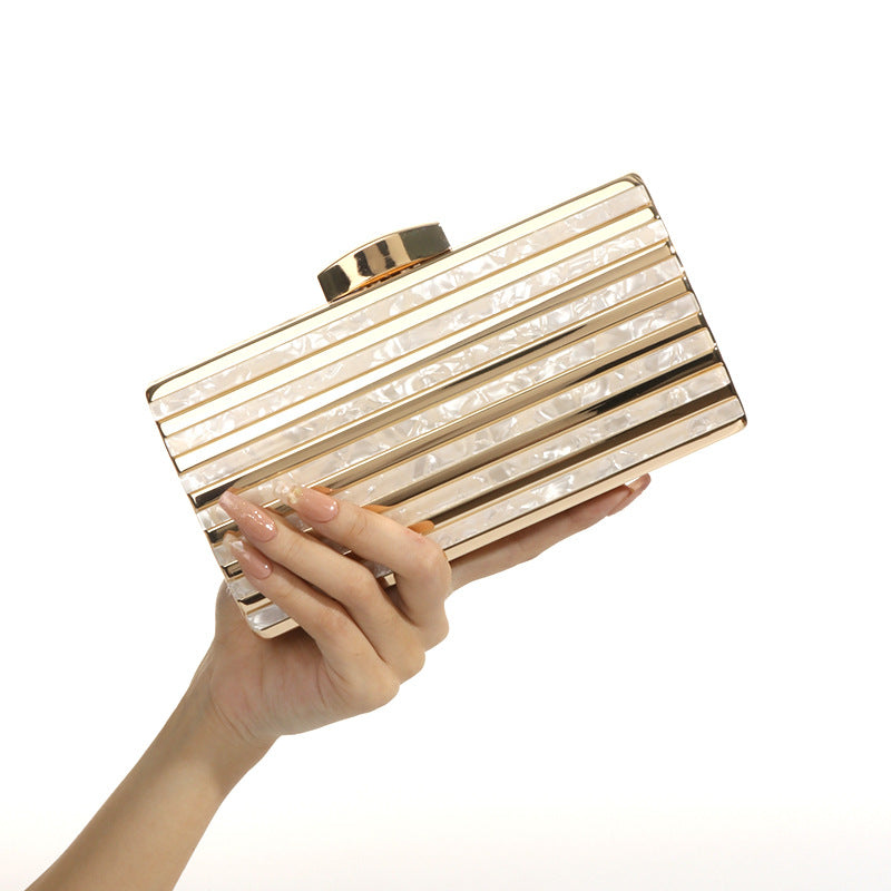 Women's Stylish Dinner Oval Acrylic Chain Evening Bags