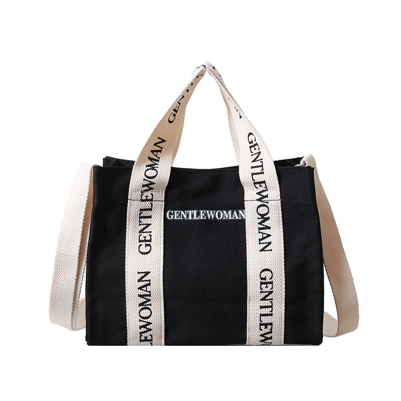 Women's Portable Letter Canvas Large Capacity Niche Texture Bags