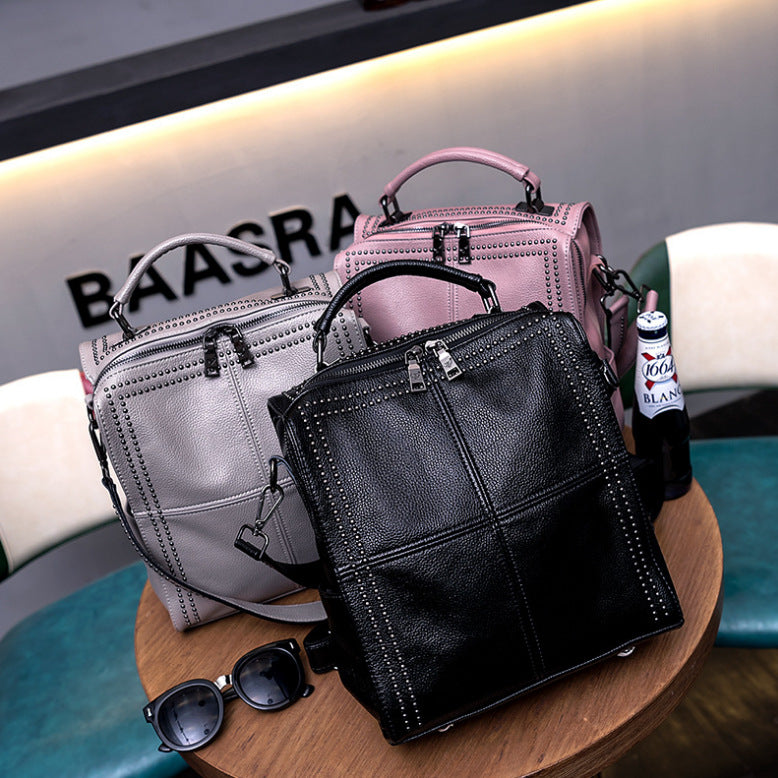 Women's Stylish Leather Korean Style Versatile Cowhide Bags