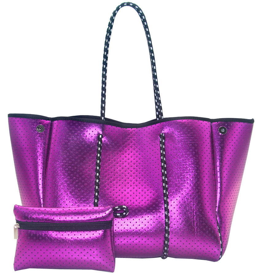 Leopard Print Printed Black Portable Beach Shoulder Bags