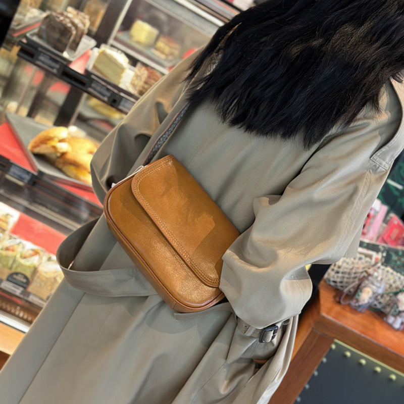 Women's Cowhide Advanced Texture Trendy Leather Packet Shoulder Bags