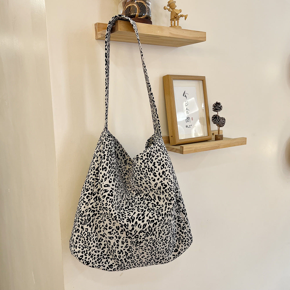 Women's Leopard Print Single Large Capacity Commuter Shoulder Bags