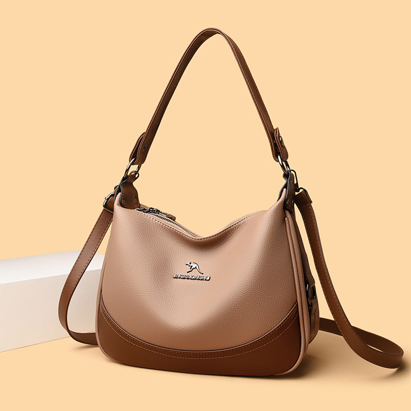 Female Lady Fashion Large Capacity Mom Contrasting Color Bags