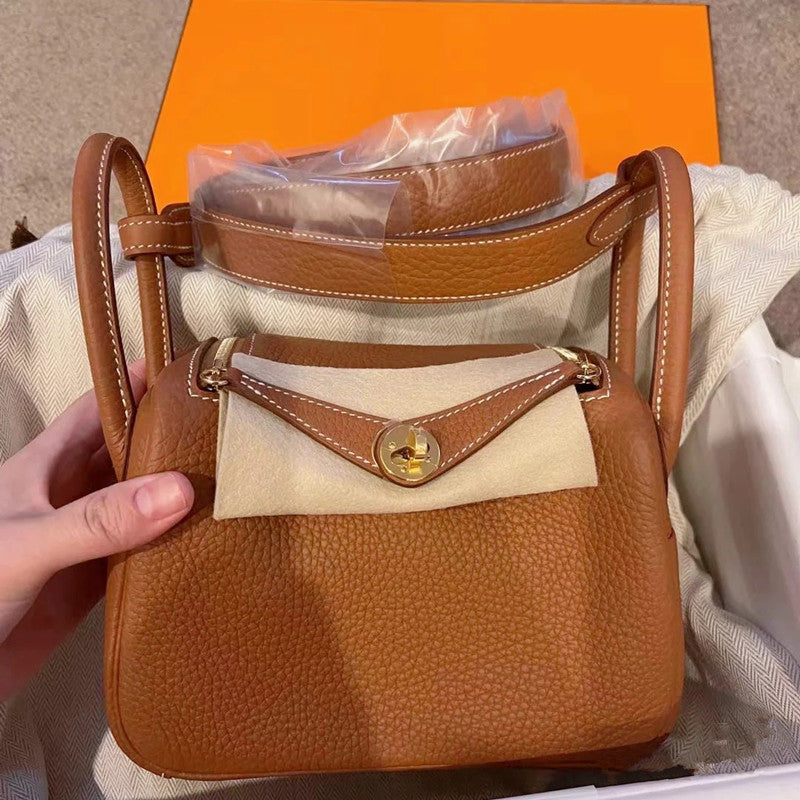 Women's Lindy Mini Doctor Cow Leather Portable Handbags