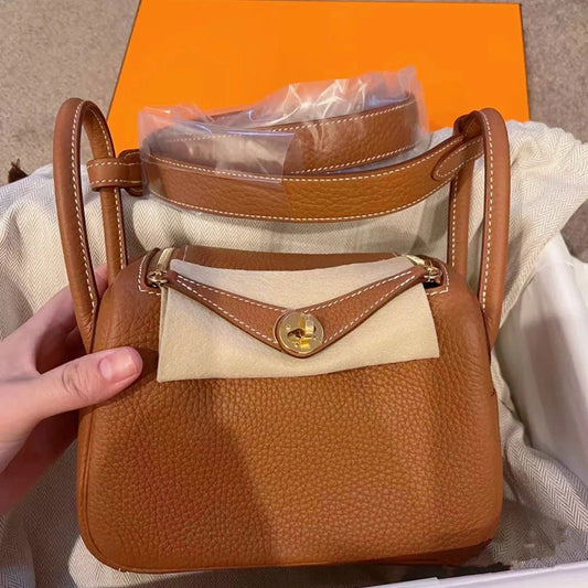 Women's Lindy Mini Doctor Cow Leather Portable Handbags