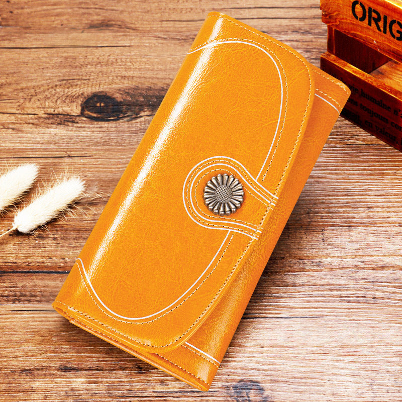 Women's Long Fashion Genuine Leather Large Capacity Ladies Wallets