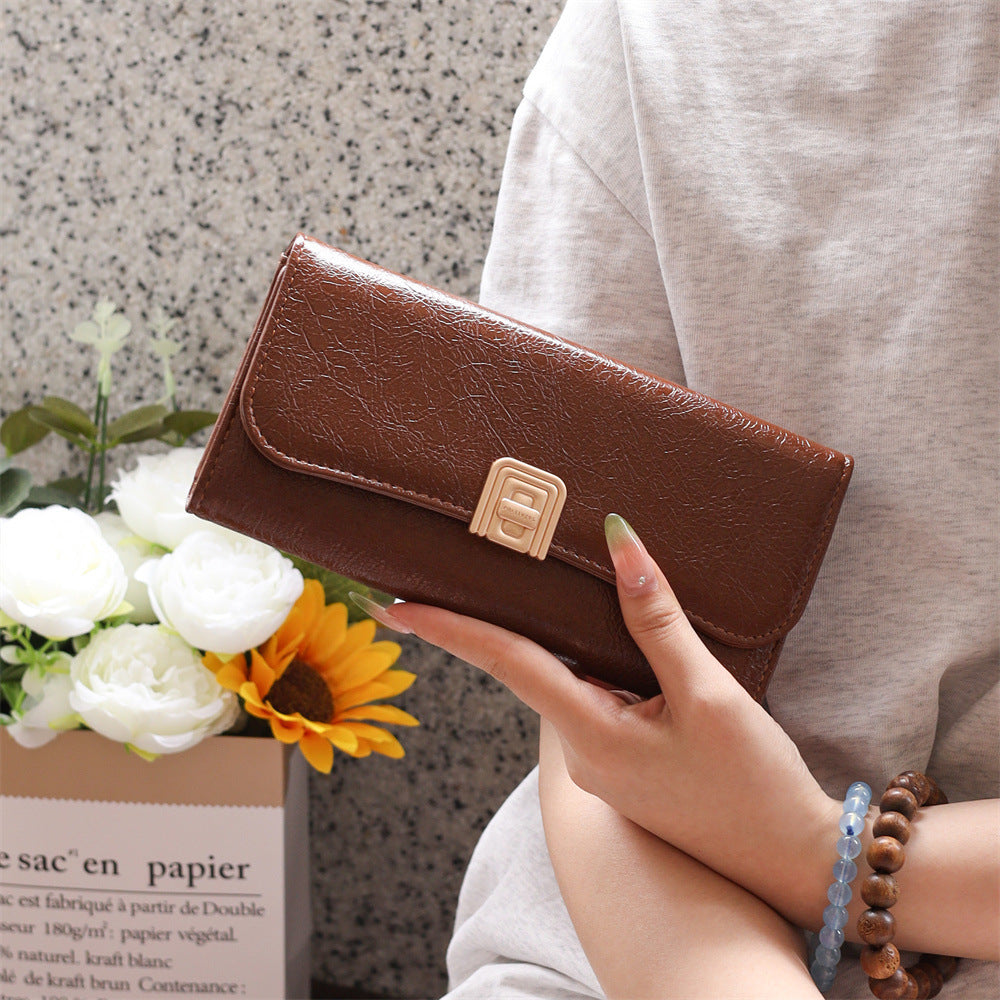 Women's High-grade Long Solid Color Multiple Slots Ladies Wallet