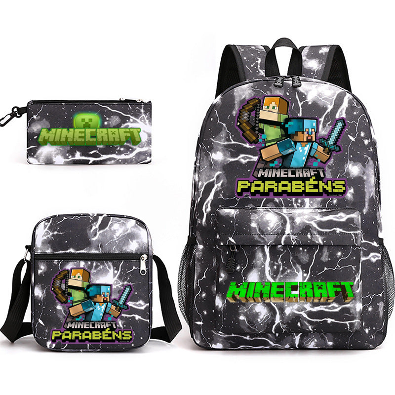 Hot Game My World Creeper Pencil Backpacks