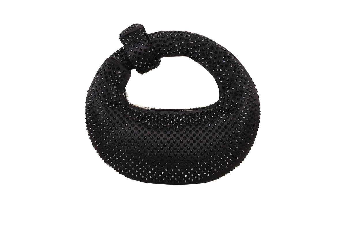 High-grade Hand Shiny Rhinestone Moon Dumpling Women's Shoulder Bag