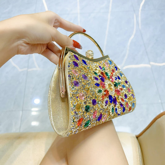 Women's Textured Dress Banquet Fashion Full Diamond Handbags