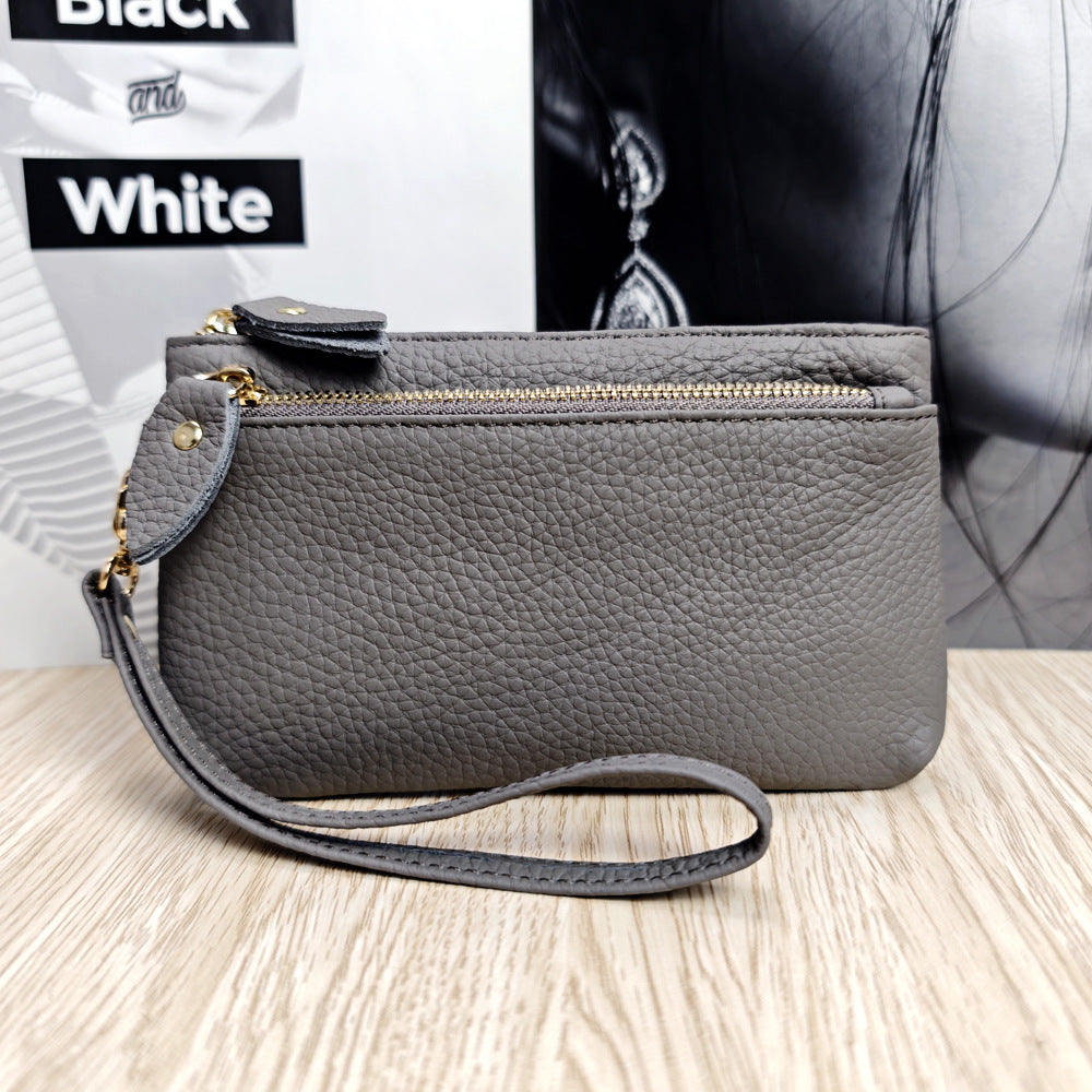 Women's Korean Genuine Leather Fashionable Zipper Wrist Coin Purses