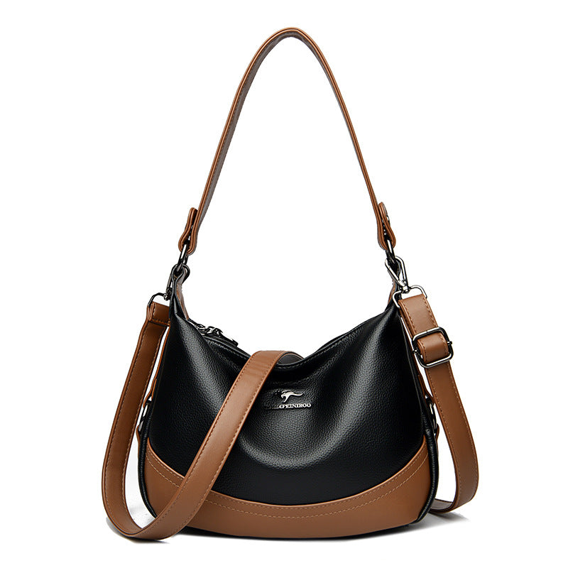 Women's Fashion Classy Mom Female Contrast Color Shoulder Bags