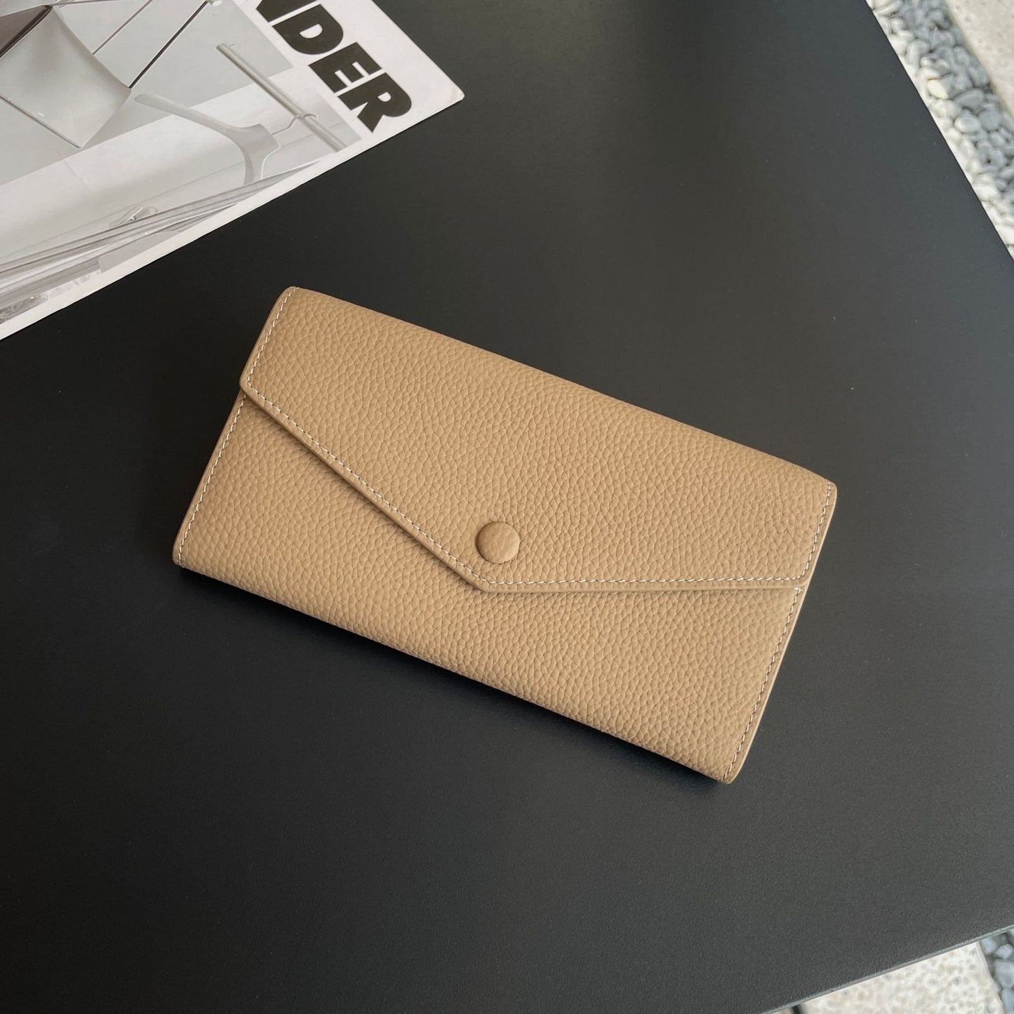 Women's Cowhide Long Large Capacity Genuine Leather Ladies Wallets