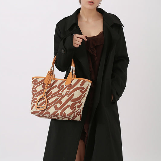 Women's Printed Fashion Canvas Textured Female Handmade Handbags